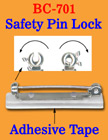 Safety Locked Pin Name Badge Clips With Plastic Pin Bases BC-701/Bag-of-100Pcs