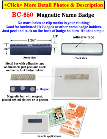 Magnetic Badge Holders, Name Tags and  ID Cards With 3 Strong Magnets