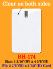Heavy Duty Clip-On Vertical ID Holder: 2 7/8"(W)x 3 7/8"(H) BH-174/Bag-of-100Pcs