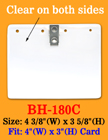 Low Cost Clip-On ID Holder: 4"(w)x3"(h) with Badge Clip BH-180C/Bag-of-100Pcs