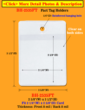 Plastic Pricing Tag Holder With Reinforced Hanging Hole