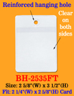 Low Cost Plastic Pricing Tag Holder With Reinforced Hanging Hole BH-2535FT/Per-Piece