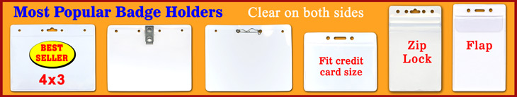 Most popular name badge holders & clear plastic ID card holders