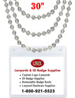Ball Chains: Wholesale 30" Nickel Color Metal Beaded Chain Lanyards LY-701/Per-Piece/Nickel-Color