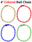 Color Name Tag Ball Chains : Gold, Red, Blue & Green Color 4" Bag Name Tag Chains LY-704/Bag-of-10Pcs/Color-Models
