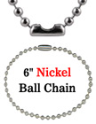Luggage Tag Ball Chains: Wholesale 6" Nickel Color Luggage Name Tag Chains LY-706/Bag-of-10Pcs/Nickel-Color