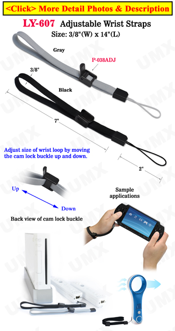 Plastic Cam Buckle Adjustable Wrist Straps: For Small Devices, Cell Phone or Tools