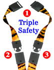 5/8" Ez-Adjustable Art Printed Triple Safety Neck Lanyards With Three Safety Protection LY-P-503HD-TS-Ez/Per-Piece