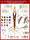 Printed Wrist Lanyards: 5/8" Ez-Adjustable Art Printed Straps With Combo Hardware LY-P-404HD-WS-Combo-Ez/Per-Set