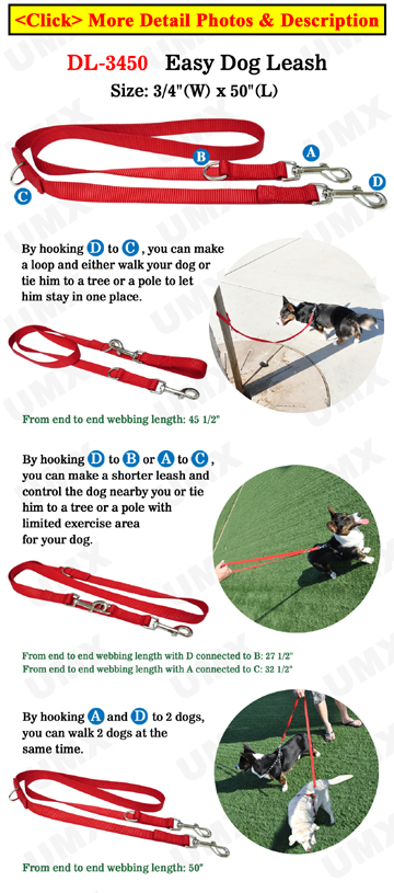 Premium Dog Leash with Two Easy Hooks