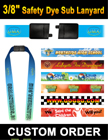 3/8" Safety Release Lanyards With Custom Dye Sublimated Imprint