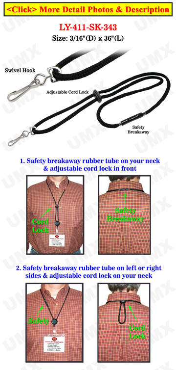 Safety Name Badge Holder Lanyards with Swivel Hooks