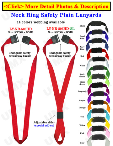 Safety Neck Ring Plain Color Lanyards 
