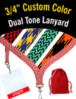 3/4" Dual Tone Shoelace Personalized Lanyards LY-S-34-CUSTOM/Per-Piece