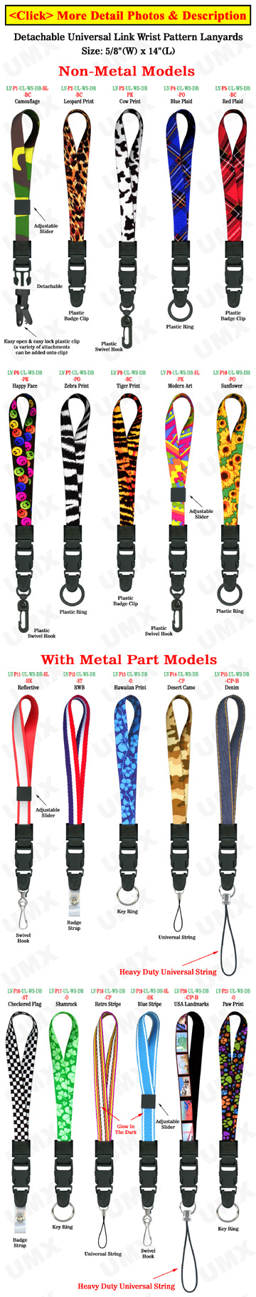 Quick Release Wrist Lanyards: 5/8" Art Printed Quick Release Wrist Straps