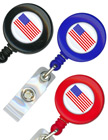 American Flag Retractable Badge Reel (Badge Strap Attachment) RT-01-USA-FLAG