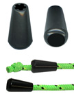 Narrow Round Cone Plastic Cord Closures: Cord Zipper Pulls with 1/8"(D, Top Hole) x 1/4"(D, Bottom Hole) P-075/Per-Piece