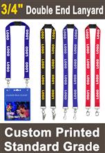 3/4" Safety Breakaway Custom Printed Double Ended Lanyards LY-034-N-DA