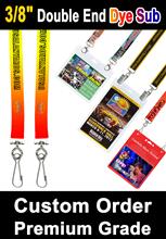 3/8" Custom Double Ended Lanyards With Dye Sublimated Custom Imprint