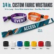 Custom 3/4" Fabric Event Wristbands with Tamper-Proof Slide Lock – 14" WB-FAB-34-14-SL