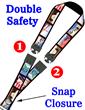 Security Badge Lanyards: 3/4" Pattern Printed Secured Badges, Neck Straps