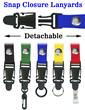 Detachable Lanyards: 3/4" Neck Straps: Snap Closure ID Card Holders