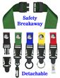 Detachable Safety Lanyards 3/4" Neck Straps: Snap Closure Name Tag Holders