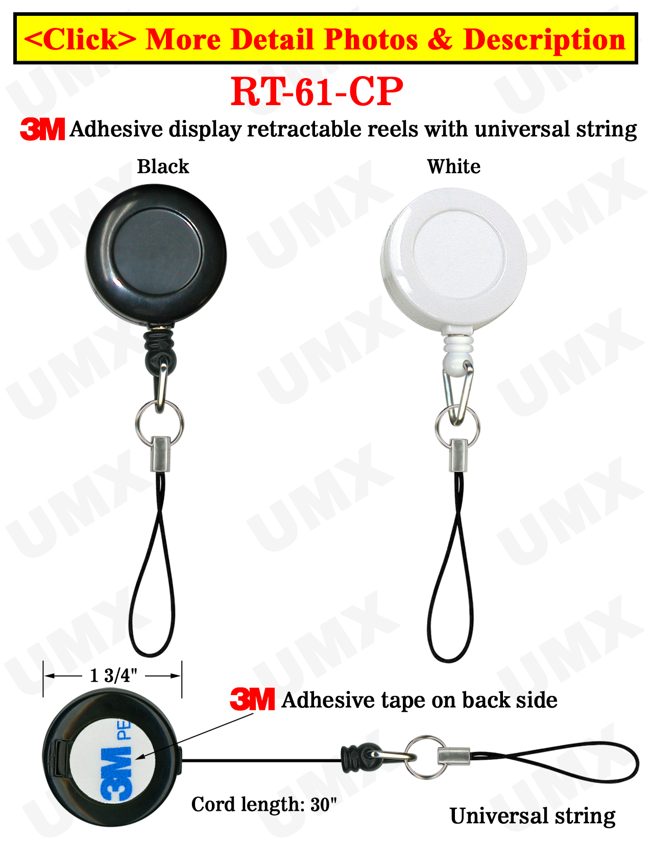 Low Cost Special Event Display Retractable Event Display Reels With Universal Strings and Adhesive Backing
