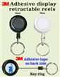 Low Cost Promotional Item Display Retractable Key Chain Reels With Metal Keychains and Adhesive Backing