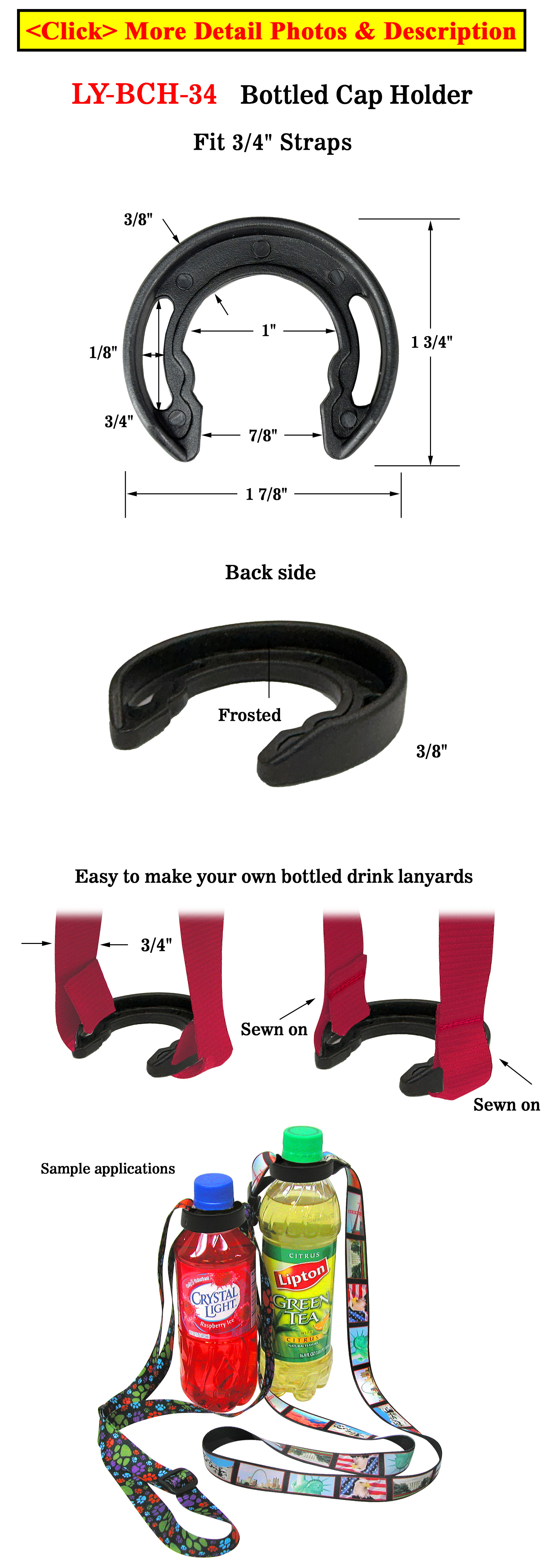 Bottled Cap Holders: Plastic Holders For Bottled Drink Lanyards Making