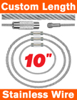 10" Custom Cable Keyring: Heavy Duty & rust-resistant