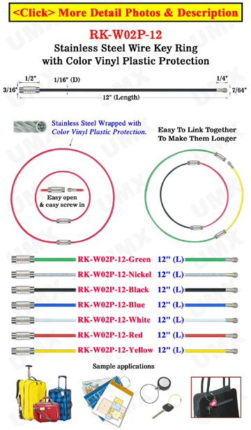 Keychain Tag Rope Stainless Steel Wire Cable Loop Screw Lock - Temu