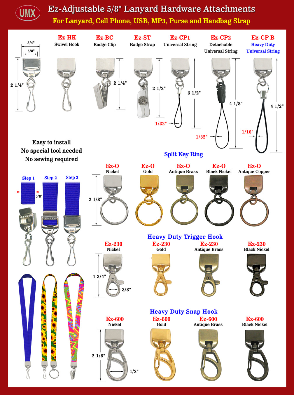 Overall View: Helpful Photo For Heavy Duty Trigger Hook Lanyard Hardware Adaptors  Buyer