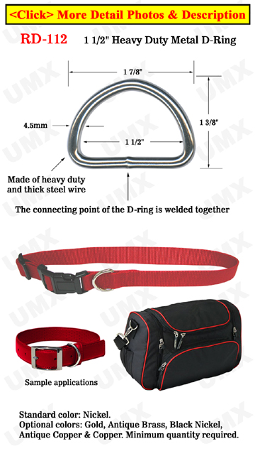 1 1/2" Bag Strap Metal Drings : Heavy Duty Strap Hardware Supplier