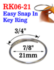 7/8" (21mm) Medium Easy Snap-in Metal Key Rings RK06-21