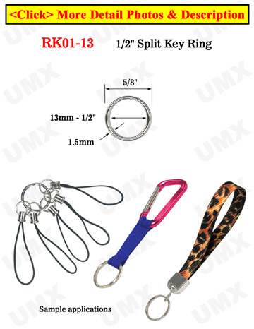 12mm (15/32 Inch) Diameter Small Split Key Ring (USA)