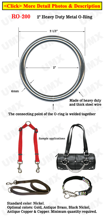 2" Large Size Heavy Duty Metal O Ring : Great For Utility Belt & Heavy Weight Strap Making