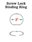 3" Screw Lock Binding Rings RK-30/Per-Piece