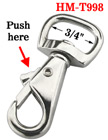3/4" Tilt & Bump Thumb Knob Bolt Snap Hook: For Flat Rope