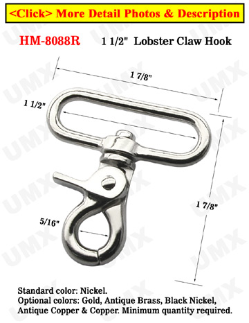1 Large Swivel Heavy Load Bolt Snap Hooks: For Flat Rope 