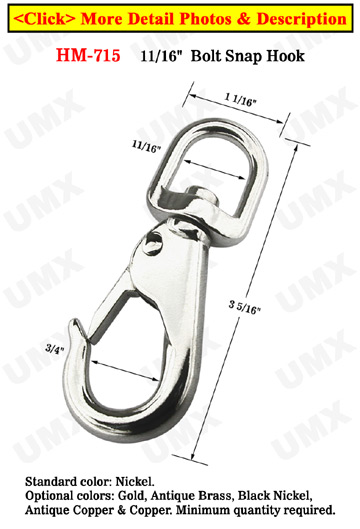 11/16" Big Marine Rope Metal Hooks For Round and Flat Rope 