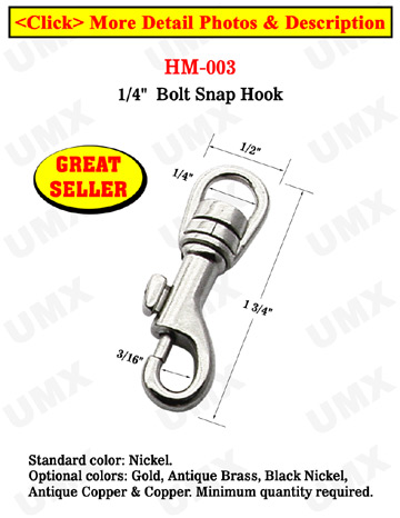 1/4 Small Swivel Eye Frame Bolt Snaps For Round Cords