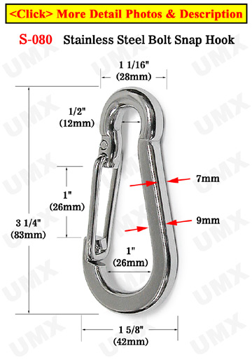 Stainless Steel Snap Hook, Size/Capacity: 4 Mm at Rs 50/piece in