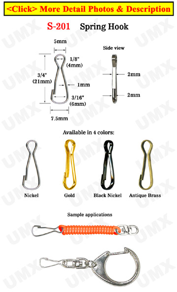 Small Size: Steel Spring Hooks