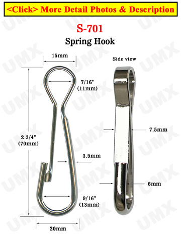 Super Large Spring Hooks: 2 3/4"