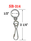 Heavy Duty 1/2" Round Eye Swivel Hooks: For Round Cords or Flat Straps SB-314/Per-Piece