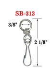3/8" Most Popular Round Eye Swivel Hooks: For Small Round Cords or Flat Straps SB-313/Per-Piece