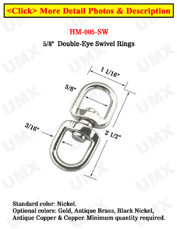 Heavy Duty Swivel Double Rings: With5/8" Eye-Rings