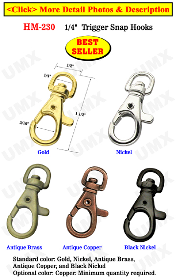 1/4" Best Seller Trigger Snap Hooks: For Keychains and Craft Making