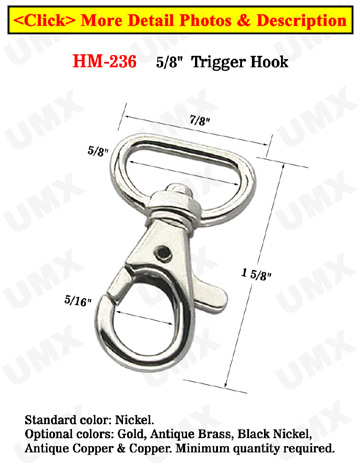 5/8" Flat Strap Trigger Snap Hooks